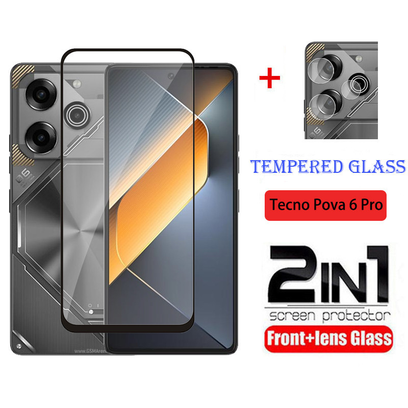 2in1 ป้องกันสําหรับ Tecno Pova 7 6 Pro 5G 2024 ฟิล์มนิรภัยสําหรับ Pova7 Pova7ultra TecnoPova6Pro Pov