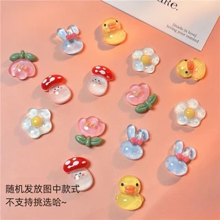 [พร้อมส่ง] แผ่นกาวเรซิ่น ลายการ์ตูนน้ําแข็งใส แฮนด์เมด สําหรับทําเครื่องประดับ ติดเคสโทรศัพท์มือถือ เชือกรัดผม 100 ชิ้น