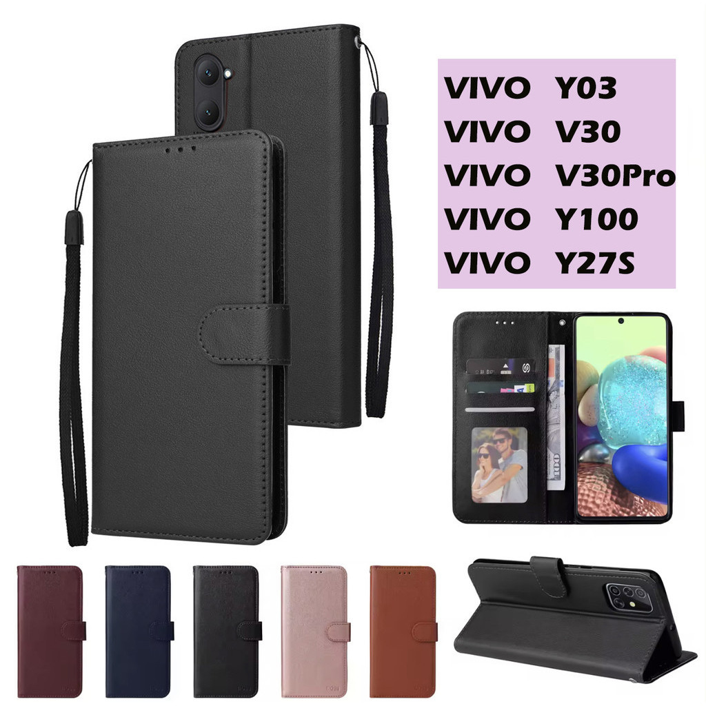 VIVO Y03 Y100 เคสฝาพับ ตั้งได้ ล็อคได้ สำหรับ VIVO V30 PRO Y27S Y17S เคสกันกระแทก ใส่บัตรได้ รุ่นใหม่ พร้อมส่งในไทย Boss
