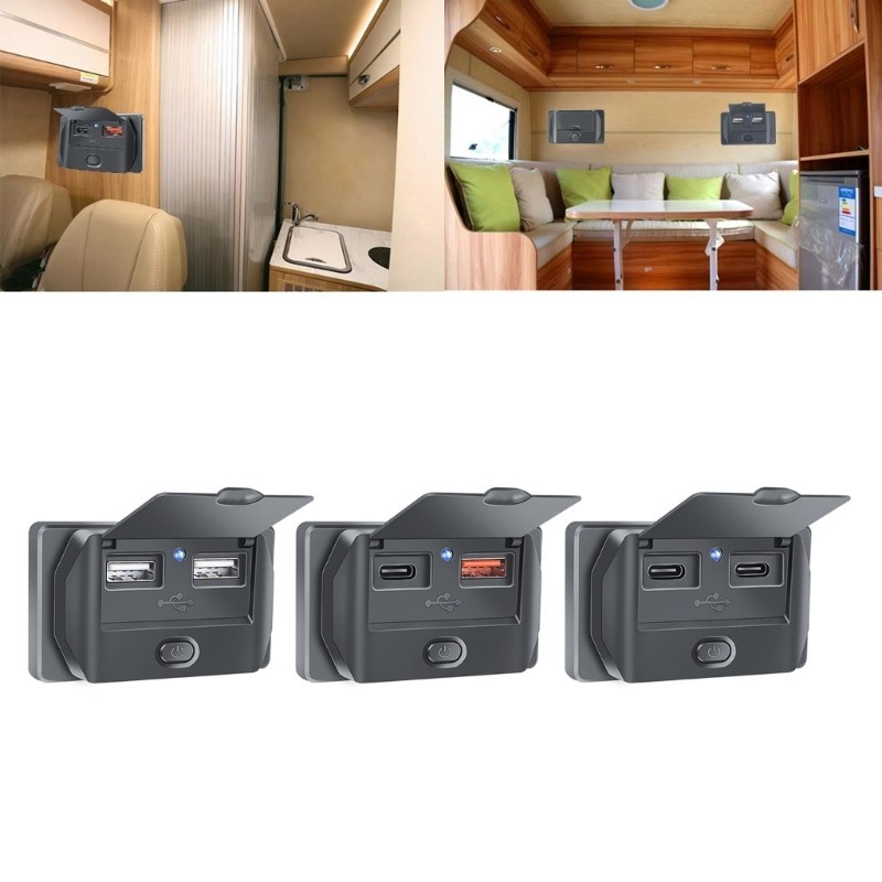 W* 12V-24V USB Outlet Type-C USB A USB A + Type C รถ USB Power Socket