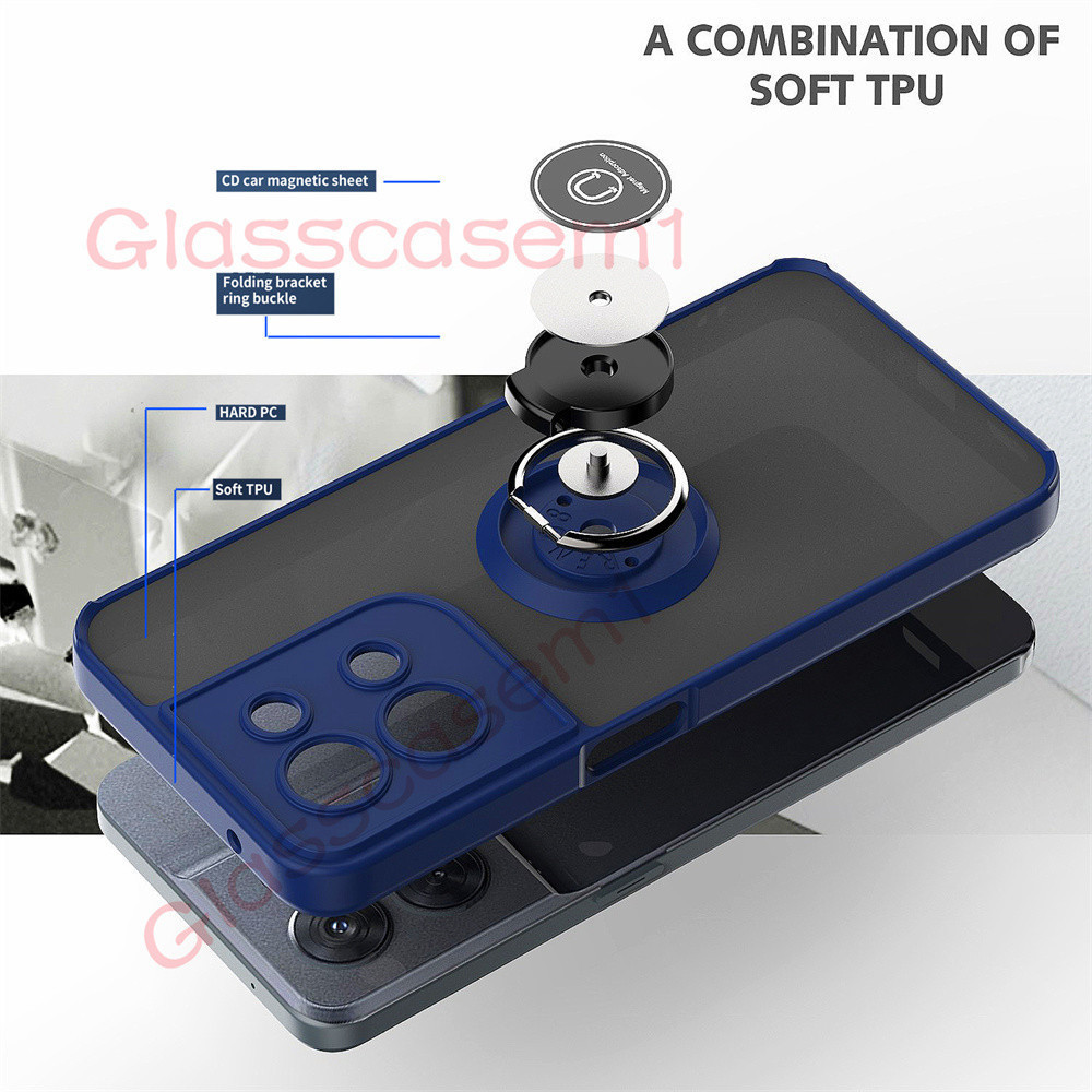 ปลอกสําหรับRealme 12 14 pro plus 12 + 12X 12pro 12proplus 12pro + 14X 14pro + Realme12proplus Matteแหวนเคสโทรศัพท์กันกระแทกปลอกวงเล็บป้องกันฮาร์ดปกหลัง - รูปที่ 5