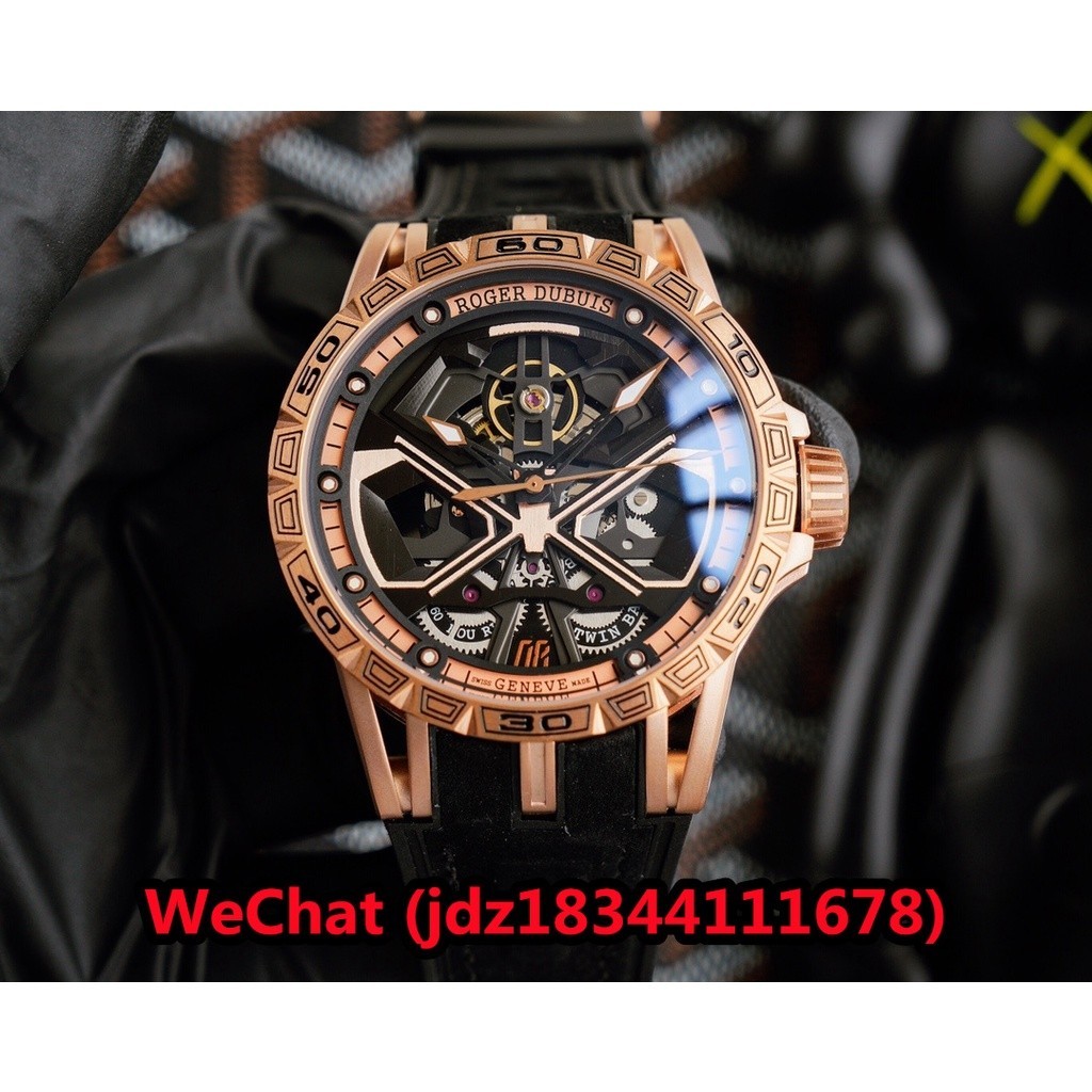 Roger Dubuis Excalibur King Series นาฬิกาข้อมือแฟชั่น สายไทเทเนียม 46 มม. สําหรับผู้ชาย