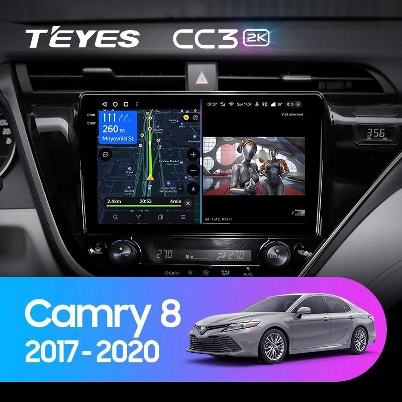 Teyes แผ่น dvd เครื่องเล่นมัลติมีเดีย วิทยุ CC3L CC3 2K GPS Android 10 No 2din 2 din สําหรับรถยนต์ Toyota Camry 8 XV 70 2017-2020
