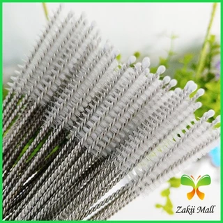 Zakii Mall แปรงล้างหลอดดูด จุกนม ขนไนล่อน ไม่ทำให้เป็นรอย Stainless steel soft straw straw brush