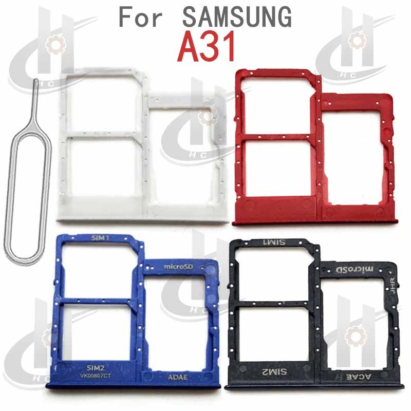 สําหรับ Samsung A31 A315 ถาดซิมการ์ดผู้ถือช่องใส่การ์ด Reader SD Slot อะแดปเตอร์อะไหล่