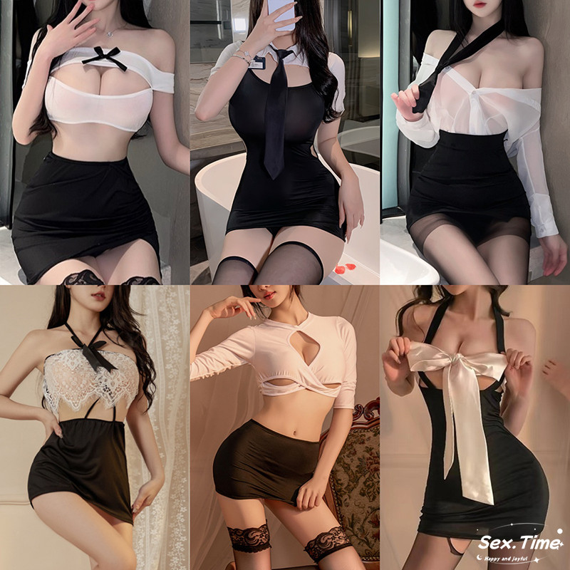 Sex time ชุดเลขา สาวออฟฟิศ ชุดคอสเพลย์ สไตล์สั้น บาง นุ่มและสบาย เย้ายวนเซ็กซี่