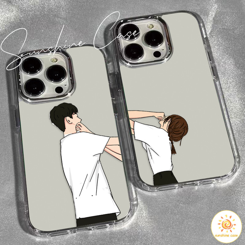 วันวาเลนไทน์ ของขวัญ เคสโทรศัพท์คู่รัก คู่สีขาว ไอโฟน 11 For iPhone 11 12 13 14 15 16Pro MAX X XS XR XS 6 7 8Plus SE2020