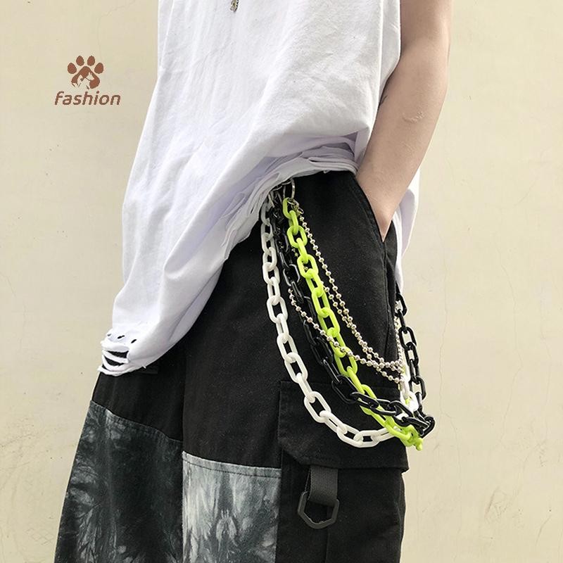 [แฟชั่น] ที่ถอดออกได้พังก์เอวโซ่เข็มขัดกางเกงโซ่สําหรับผู้หญิงผู้ชายกางเกงยีนส์เข็มขัดโซ่กางเกงเย็นร็อคโซ่ฮิปฮอปฤดูร้อนเครื่องประดับ {ไทย}