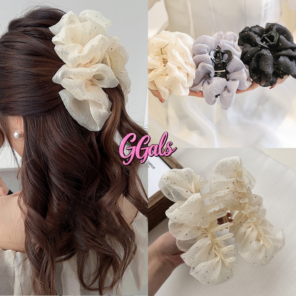🌸GGals​🌸กิ๊บหนีบผม สําหรับผู้หญิง ผ้าชีฟอง เพชร กิ๊บติดผม สไตล์เกาหลี แฟชั่น ใช้ดี พร้อมส่งจากไทย
