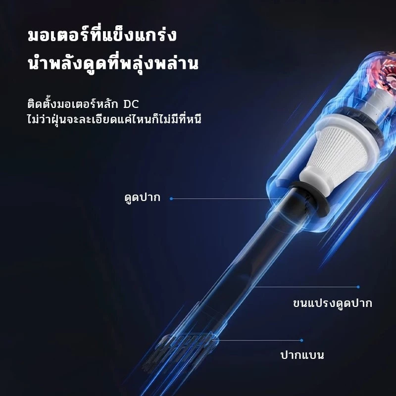 เครื่องดูดฝุ่นไร้สายพกพา 12000Pa สำหรับรถยนต์ thumbnail 6