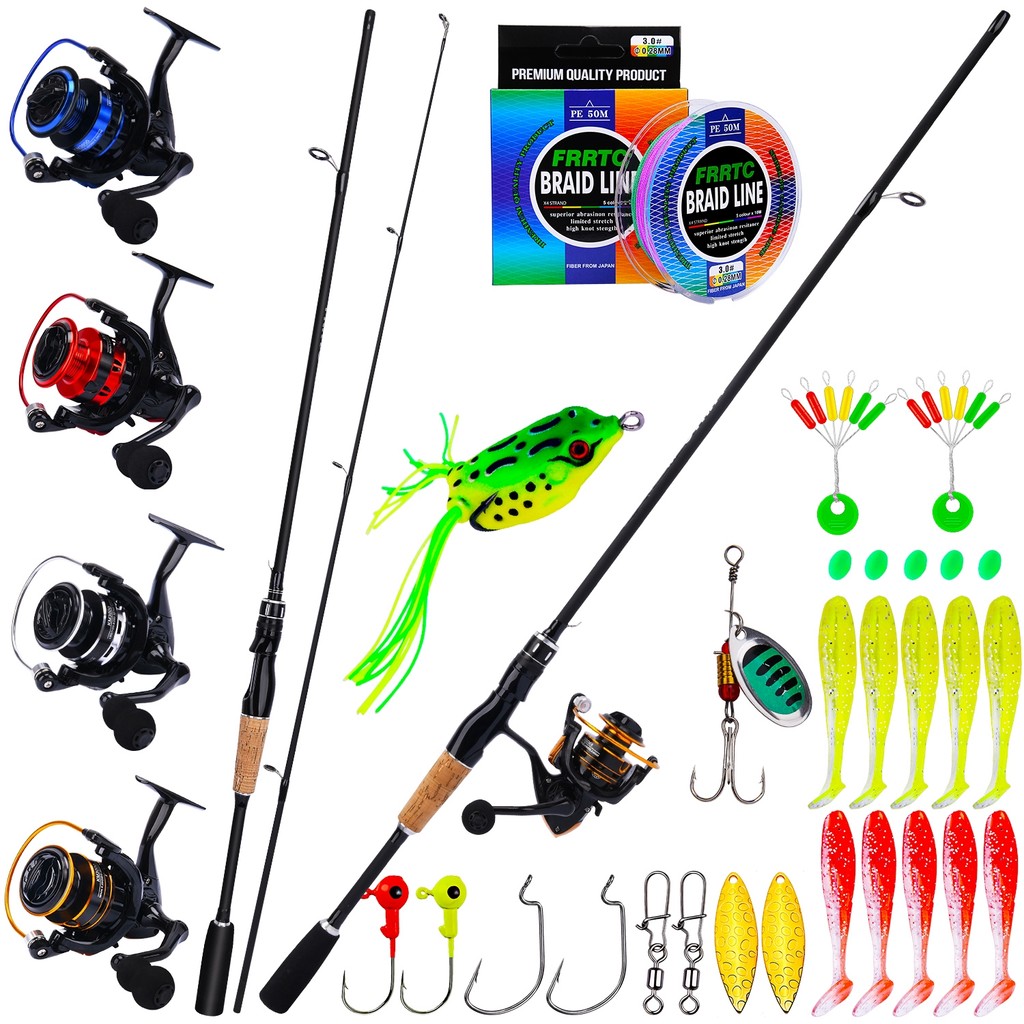 Frrtc ตกปลาชุด 1.65 เมตร 1.80 เมตร Spinning Rod โลหะ Spool ตกปลา Reel สําหรับตกปลา