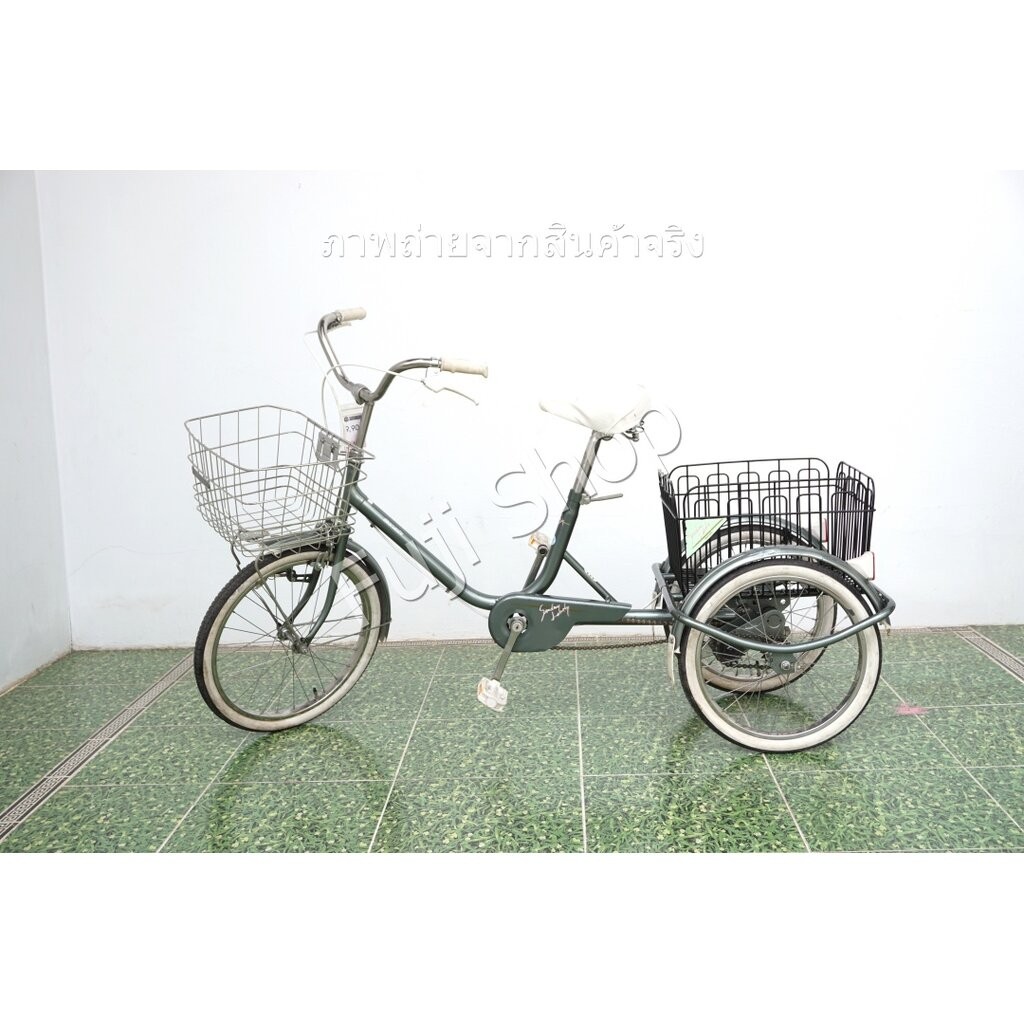 จักรยานสามล้อญี่ปุ่น - ล้อ 20/18 นิ้ว - ไม่มีเกียร์ - Maruishi - สีเขียว [จักรยานมือสอง]