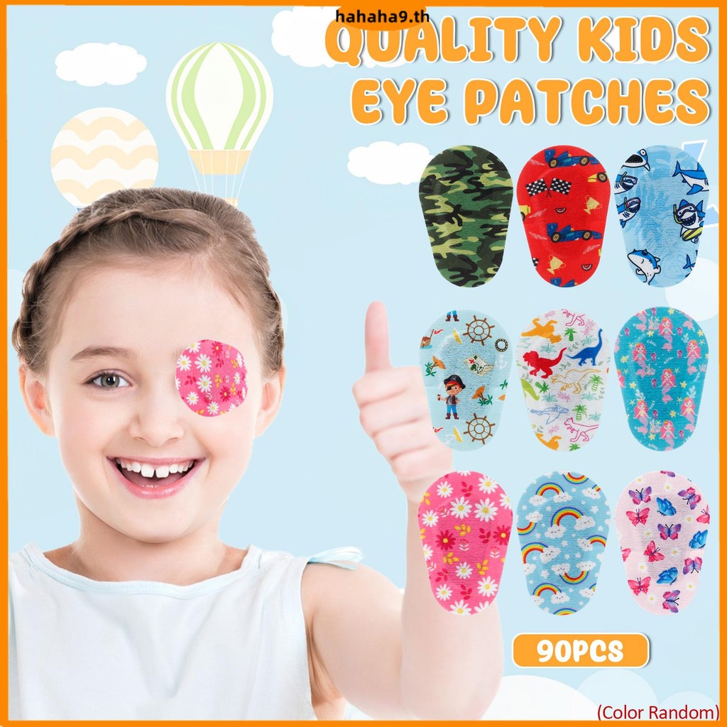 90 ชิ้นกาว Eye Patch สําหรับเด็กเด็กวัยหัดเดิน Soft Breathable Eye Pad Light Blocking Eyepatch ชุด SHOPTKC9406