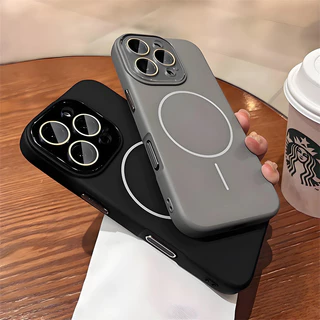 เคสโทรศัพท์แม่เหล็กซิลิโคนเหลวเข้ากันได้กับ iPhone11 16promax 14promax 15promax 16pro 13promax 14pro 15pro 12promax Anti-Fingerprints ปลอกกันกระแทก