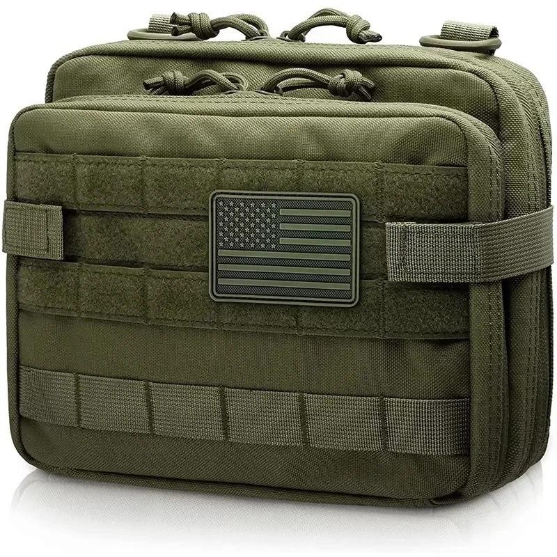 Molle EDC EMT กระเป๋าเก็บของ สองชั้น ขนาดใหญ่ สําหรับตั้งแคมป์ เดินป่า