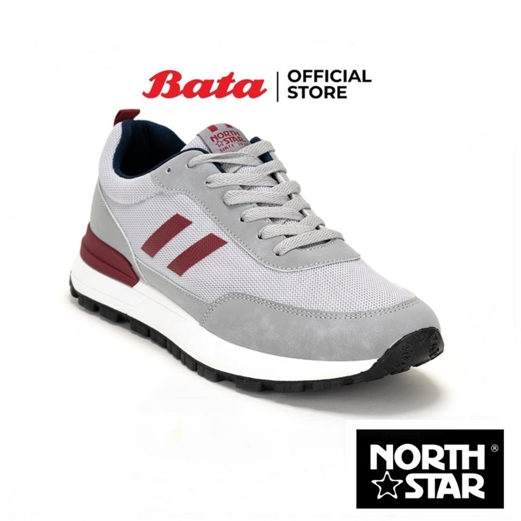 Bata บาจา by North Star รองเท้าผ้าใบสนีคเกอร์ แฟชั่น ลำลอง แบบผูกเชือก ดีไซน์เท่ห์ สวมใส่ง่าย สำหรับผู้ชาย สีเทา 8202057 สีกรมท่า 8209057