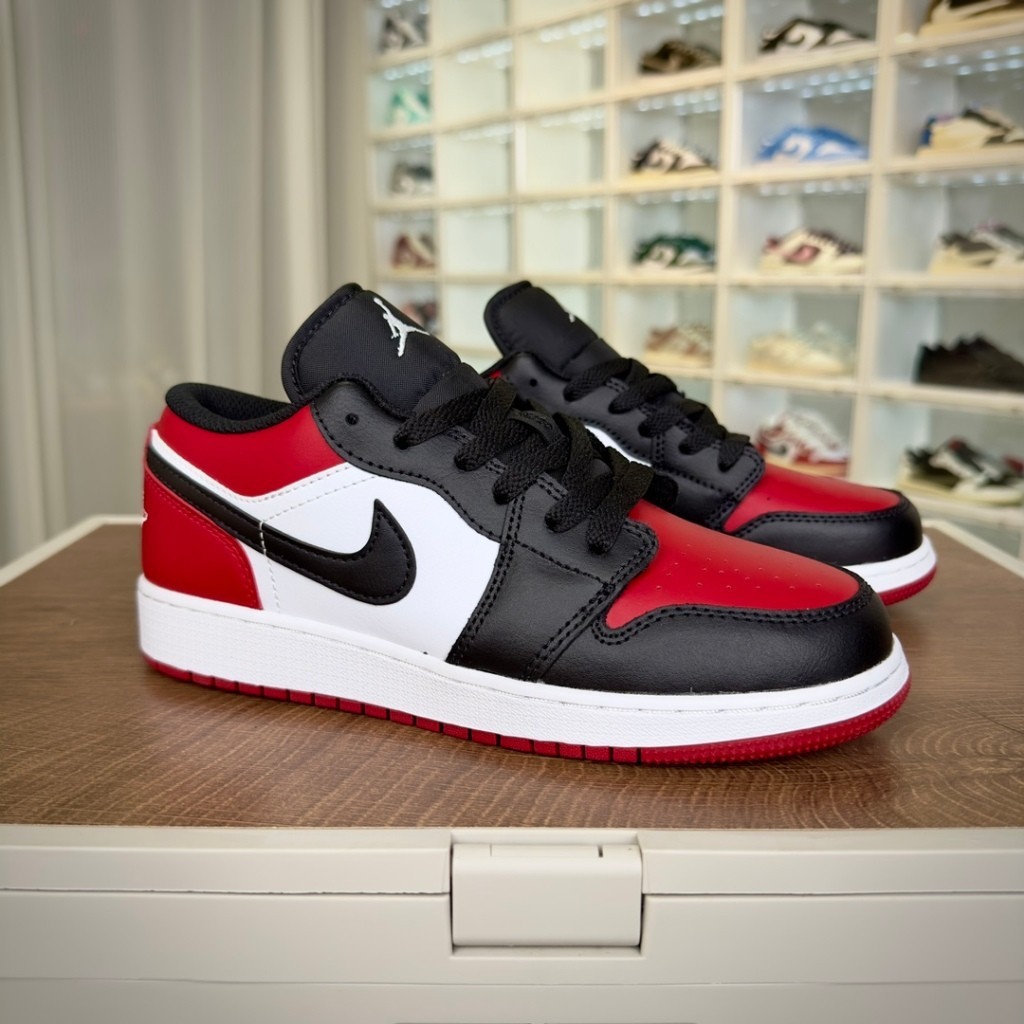 Nike Lowest Price Air Jordan 1 Retro Low "Bred Toe" Gym Red/Black/White 553560-612 AJ1 Basketball Sneakers Shoes