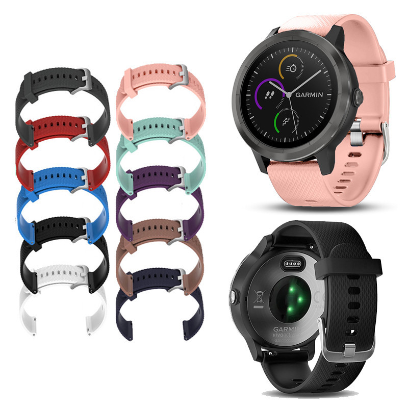 สายนาฬิกาข้อมือซิลิโคน 20 มม. สําหรับ Garmin venu 2 Plus Vivoactive 3 255 245 645