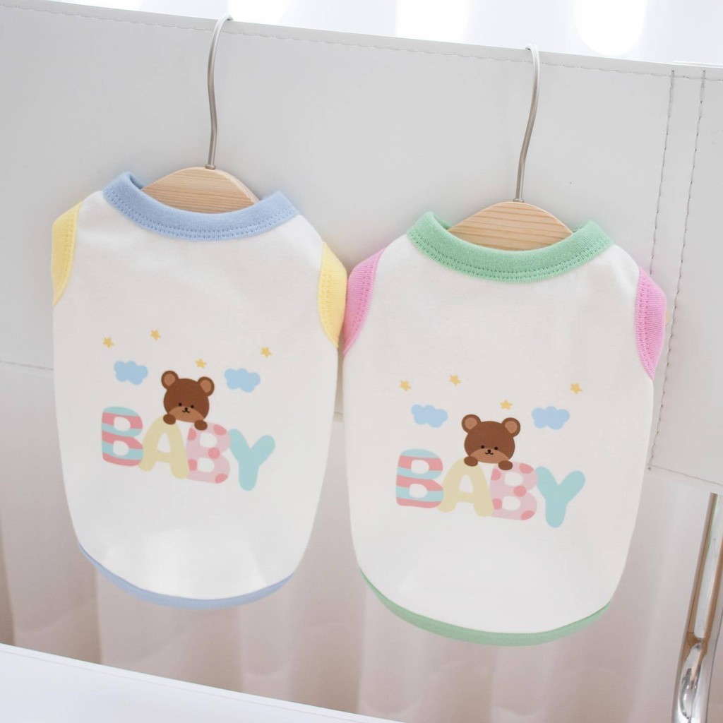 พร้อมสต็อก INS สไตล์เกาหลีน่ารัก BABY BABY Bear เสื้อกั๊ก Four Seasons ผ้าฝ้ายแท้สุนัขแมวเสื้อผ้าสัตว์เลี้ยง GL-FS-SS