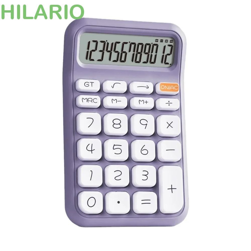 Hilario เครื่องคิดเลขน้ําตาล 12 หลัก ความไวสูง แบบพกพา หลากสี เรียบง่าย สําหรับสํานักงาน