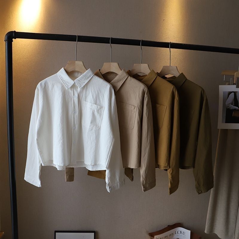 เสื้อเชิ้ตแขนยาว ทรงหลวม สไตล์เกาหลี ญี่ปุ่น แฟชั่นฤดูใบไม้ร่วง และฤดูหนาว สําหรับผู้หญิง