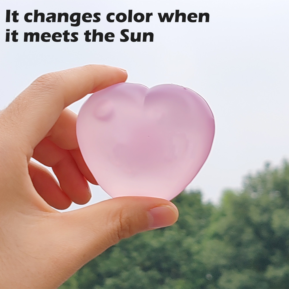 ของเล่นบีบสกุชชี่ รูปการ์ตูนหัวใจน่ารัก เปลี่ยนสีได้ เหมาะกับของขวัญวันวาเลนไทน์ ของเล่นบรรเทาความเครียด สําหรับเด็ก และผู้ใหญ่