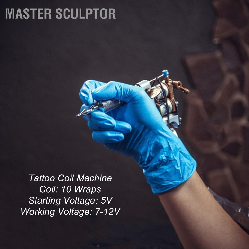 Master Sculptor 10 Wraps Tattoo Coil Machine ความแม่นยำสูง Stable Liner Shader สำหรับศิลปินสัก