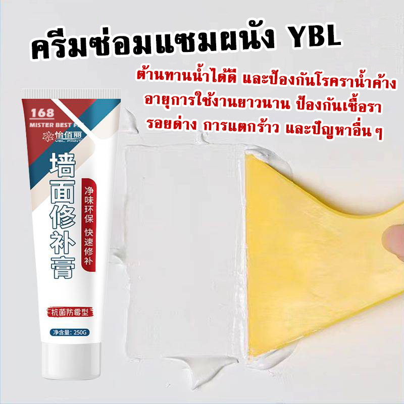 ybl ครีมซ่อมผนัง ครีมฉาบผนัง ซ่อมรอยรั่ว ซ่อมรอยแตก อุดรอยรั่ว กาวปูนครีมลบรอยร้าว ขนาด 250 กรัม Wall Repair