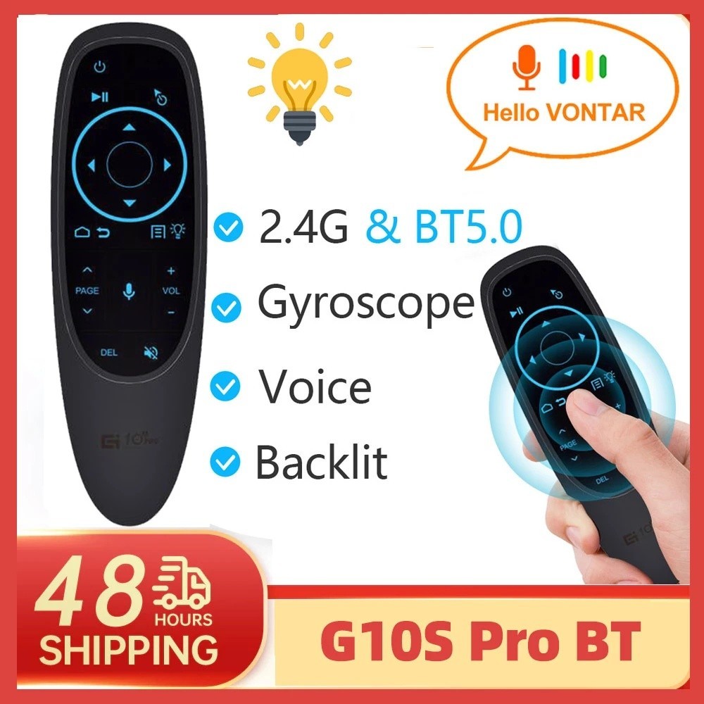 G10S Pro BT Air Mouse Backlit เสียงรีโมทคอนโทรลไร้สาย Google player IR การเรียนรู้ G10 Gyroscope สํา