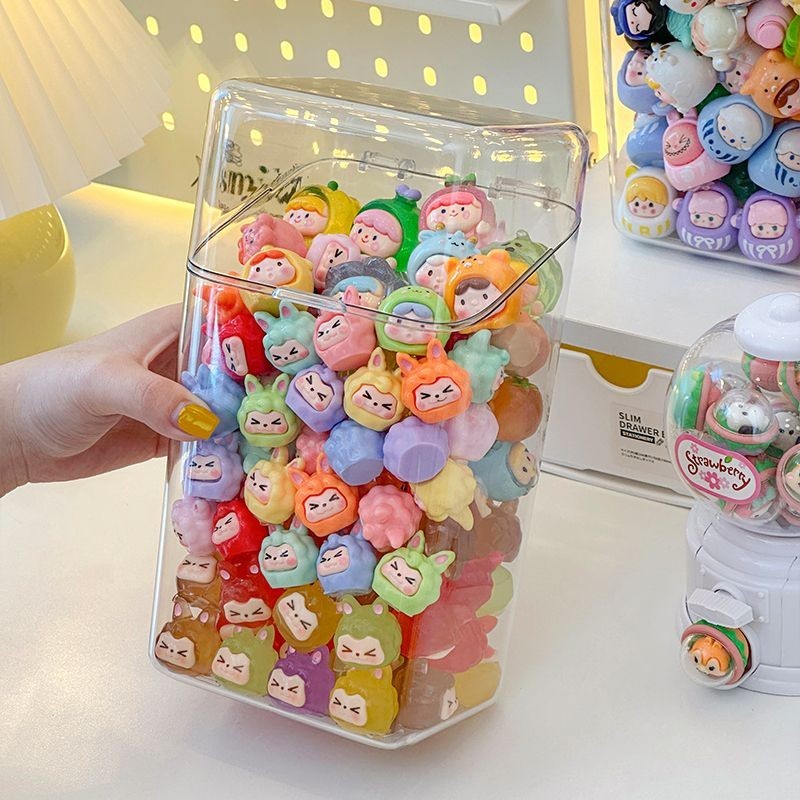 (พร้อมส่ง) ขวดพลาสติกใส ความจุขนาดใหญ่ สําหรับเก็บตุ๊กตา,กล่องเก็บของ