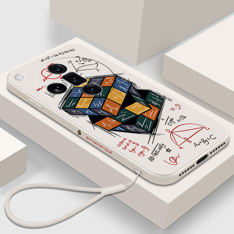 Oppo Find X7 เคส รูบิค ลายลูกบาศก์ ของแท้ เคสโทรศัพท์ ซิลิโคนเหลว สําหรับ OPPO Find X7 X7Pro X7 Ultra Soft Case Cover