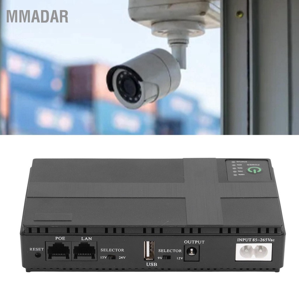 MMADAR Mini UPS แบตเตอรี่สำรอง 10400mAh Uninterruptible Power Supply เอาต์พุต 5V 9V 12V POE 15V 24V สำหรับกล้อง Router 85-265V