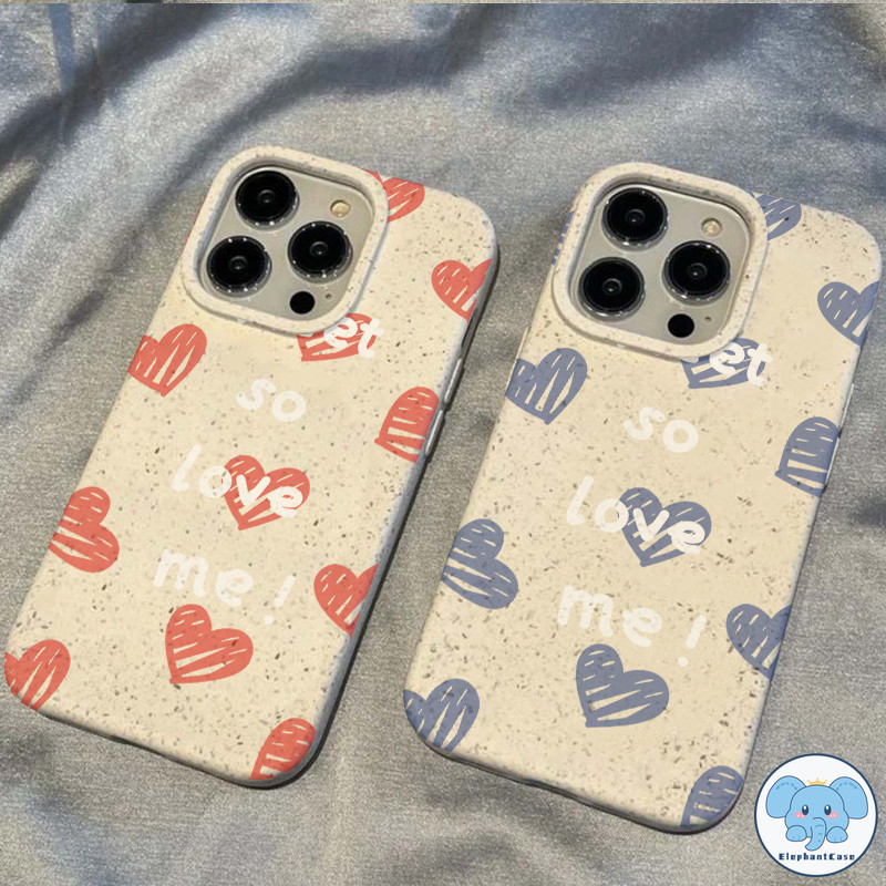 การ์ตูนคู่ศิลปะ Graffiti รักหัวใจลดระดับกรณี iPhone 11 7 Plus 13 14 15 12 Pro Max XR XS Max X 6 8 6s Plus