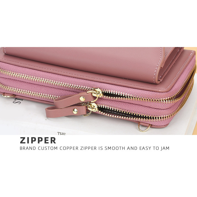 Baellerry กระเป๋าสตางค์ ใบยาว แต่งซิปคู่ ขนาดใหญ่ จุของได้เยอะ สีพื้น สไตล์เกาหลี แฟชั่นสําหรับสตรี - รูปที่ 6