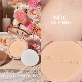 จีน่า แกรม แป้งพัฟ แมทท์ เนเชอรัล เนื้อแมท กันน้ำ 11g G58 Gina Glam Matte Natural Oil Control Press Powder