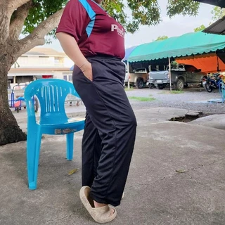 บิ๊กไซส์ กางเกงวอร์ม พื้นดำ ไม่มีแถบ ตัวใหญ่ ใส่สบาย แนะนำ เอวไม่เกิน48" ทุกเพศ
