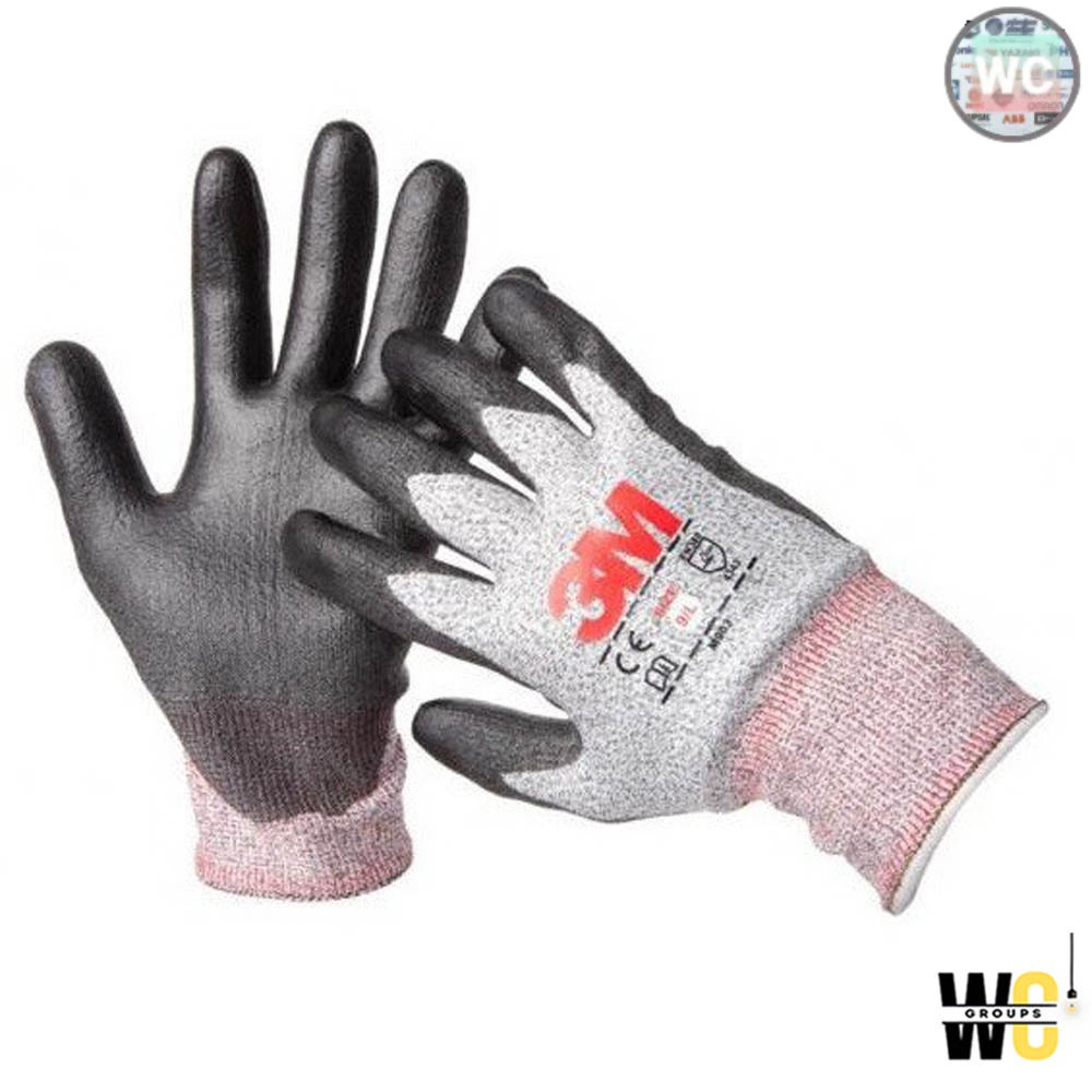 ถุงมือช่างไฟ 3M ถุงมือไฟฟ้า เคลือบด้วยสารไนไตร สีเทา Comfort Grip Glovs ป้องกันการบาดคม