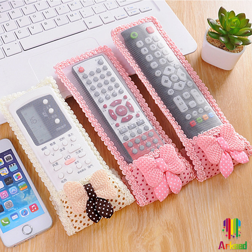 Arkeed ซองใส่รีโมตคอนโทรล ประดับโบว์ มุ้งมิ้ง น่ารัก Remote control cover
