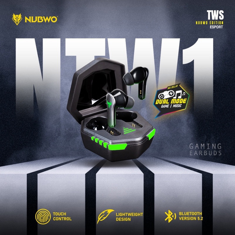 Nubwo NTW1 Gaming Earphone Wireless หูฟังเกมมิ่งไร้สายพร้อมไฟแสดงสถานะ