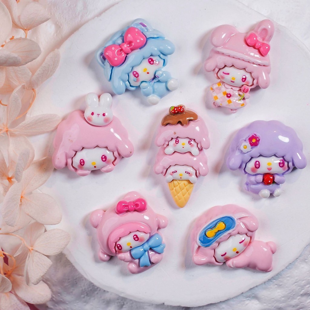 [3 #] จี้เรซิ่น รูปการ์ตูนไอศกรีม ซานริโอ้น่ารัก โฮมเมด diy สําหรับติดตกแต่งโทรศัพท์มือถือ รองเท้า ZQ