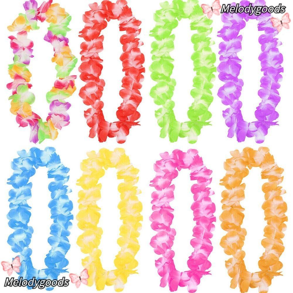 Melodg 4 ชิ้น / เซต ดอกไม้ฮาวาย สร้อยคอ DIY ตกแต่งงานเลี้ยง ชุดแฟนซี ตกแต่งงานแต่งงาน
