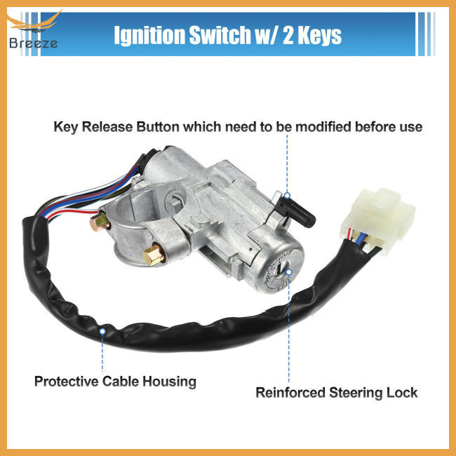 Breeze สวิตช์ล็อคลูกสูบ พร้อมกุญแจ 48700-75p25 สําหรับ 90-96 Pathfinder ...