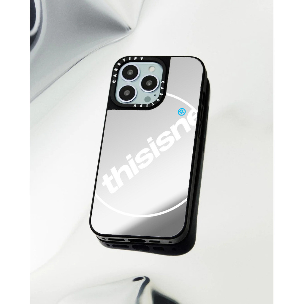 Casetify X thisisneverthat® เคสโทรศัพท์มือถือแบบแข็ง ผิวด้าน ลายโลโก้ C สีขาว ดํา เงิน พร้อมกล่อง สําหรับ IPhone 15 14 13 12 Pro Max Plus