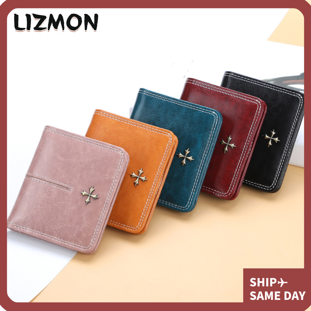 Lizmon กระเป๋าสตางค์ หนัง PU ใบเล็ก ทรงสี่เหลี่ยม แนวตั้ง มีซิป คุณภาพดี แฟชั่นสําหรับผู้หญิง
