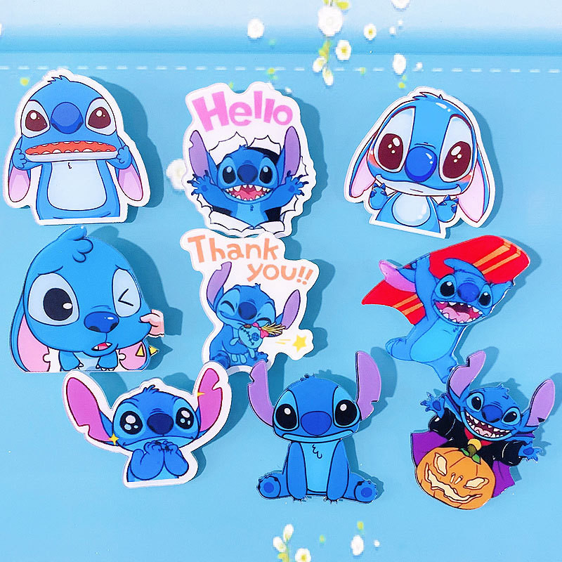 เข็มกลัดอะคริลิค รูปการ์ตูน Stitch น่ารัก ขนาดเล็ก สร้างสรรค์ diy อุปกรณ์เสริม สําหรับนักเรียน