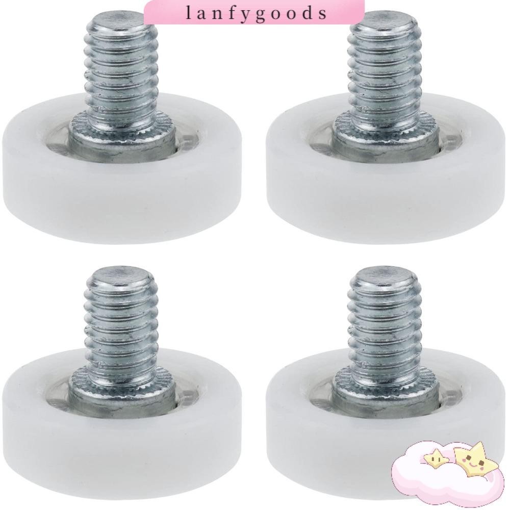 Lanfy ลูกรอกลิ้นชัก ไนล่อน แบริ่ง สีขาว เงิน ขนาดเล็ก 19 มม. ทนทาน สําหรับเฟอร์นิเจอร์ พนักงาน