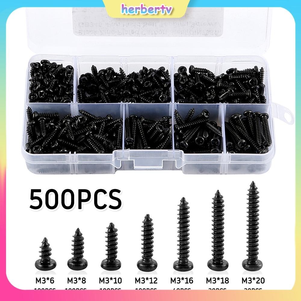 ชุดสกรูหัวกระทะ M3 6 8 10 12 16 18 20 มม. 500 ชิ้น SHOPSBC4720
