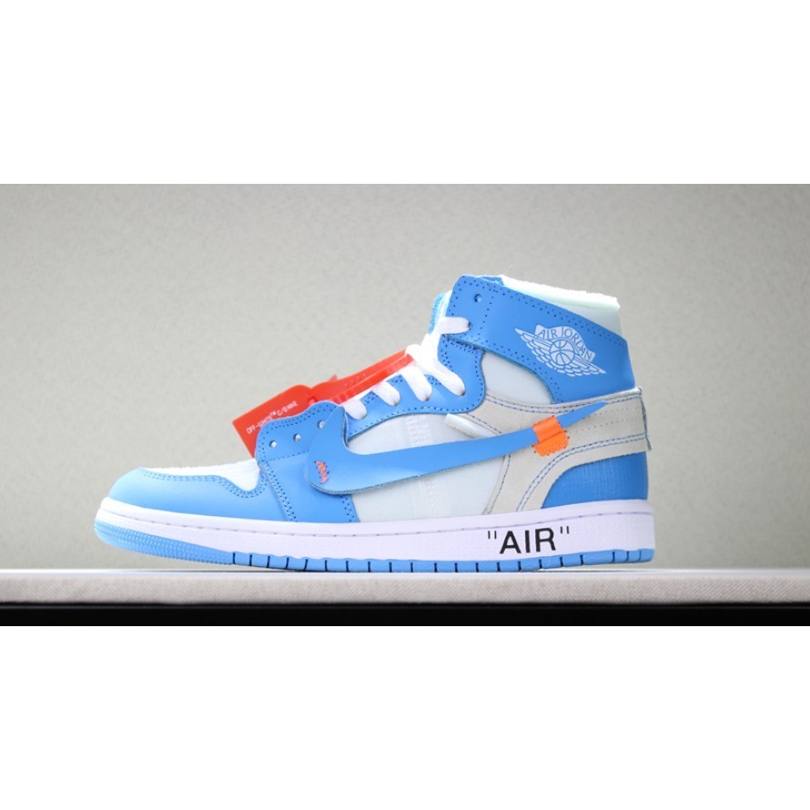 【ใหม่ล่าสุด】 Nike OFF-White x Air Jordan AJ1 OW Joint North Carolina Blue Joint Chicago White Red White AJ1 แฟชั่น สําหรับผู้ชาย