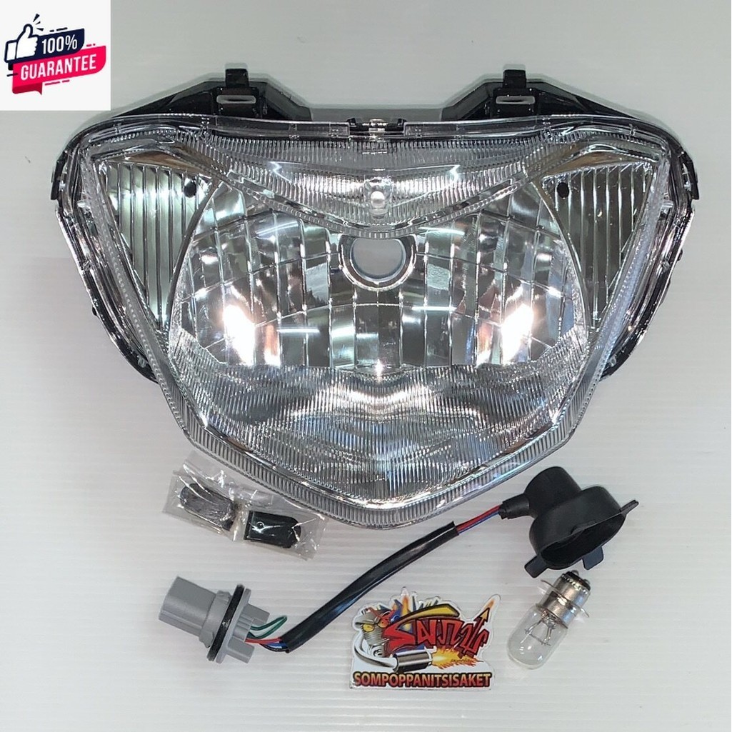 ไฟหน้า +หลอด เวฟ110-ไอ-2019 ไฟหน้าLED ดัดแปลงใส่หลอด เทียมเกรดA