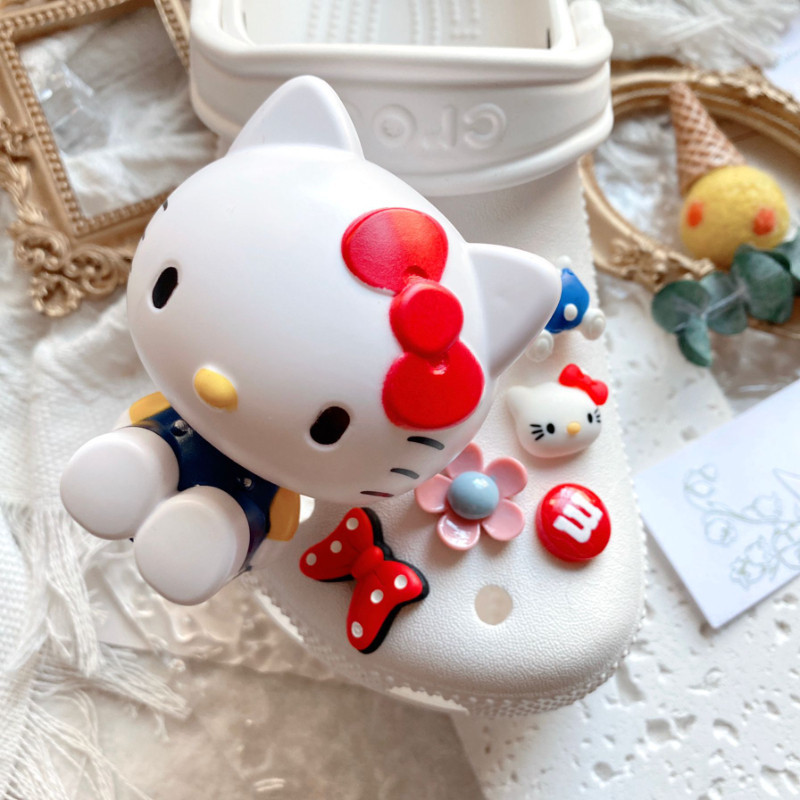 3d Kuromi croc Jibits HelloKitty Jibits Charm อะนิเมะ Sanrio Jibitz Crocks สําหรับเด็กรองเท้าอุปกรณ์เสริมรองเท้า Charms Pin ตกแต่ง